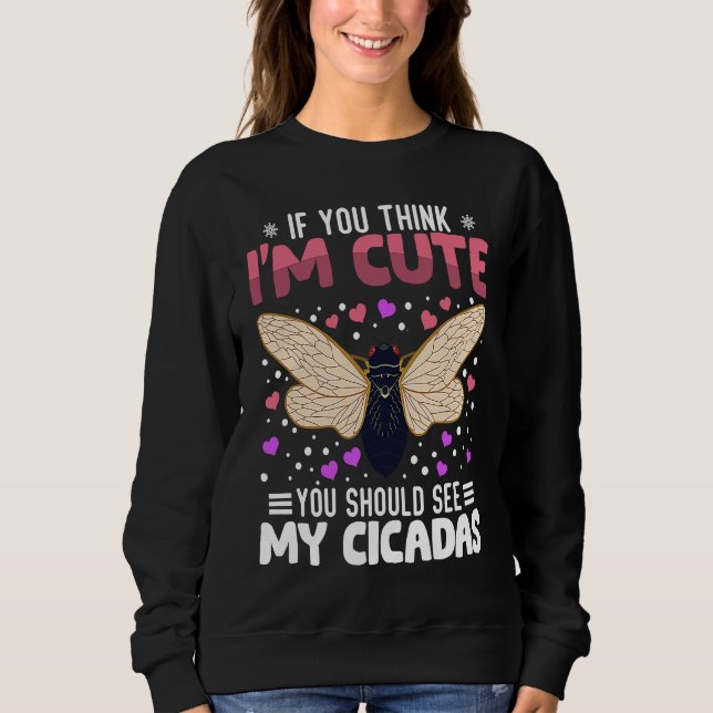 Cicadas Heart Valentine's Day Animal For Womens Ki Sweatshirt (Vorderseite)