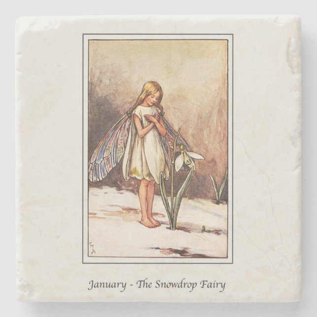 Cicely Mary Barker - January Fairy Steinuntersetzer (Vorderseite)