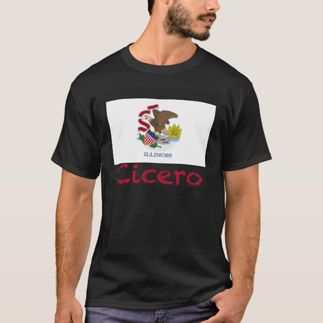 Cicero Illinois Flag USA Souvenir T-Shirt (Vorderseite)