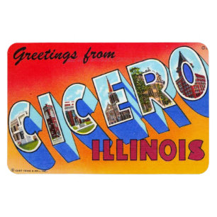 Cicero Illinois IL Großbuchstaben Postkartenschlüs Magnet