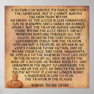 CICERO QUOTE - NATION KANN DEN TREASON NICHT ÜBERL POSTER