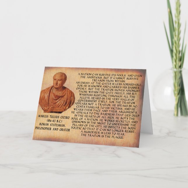 CICERO-ZITAT - NATION KANN VERRAT NICHT ÜBERLEBEN KARTE (Vorderseite)