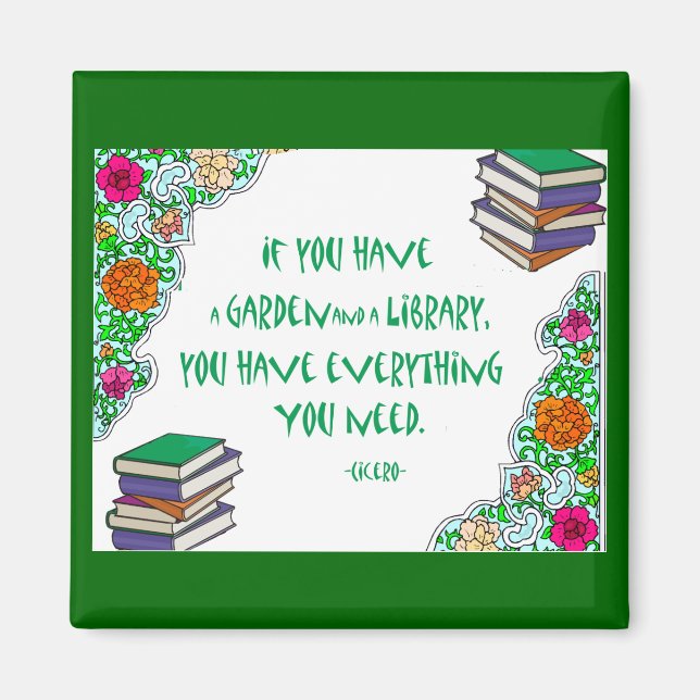 Ciceros Zitat über Bibliotheken Magnet (Vorne)