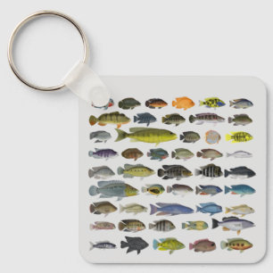 Cichlid Fish GroupKeychain Schlüsselanhänger