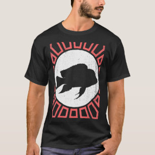 Cichliden-Fisch im vintage Retro-Stil Tier T-Shirt