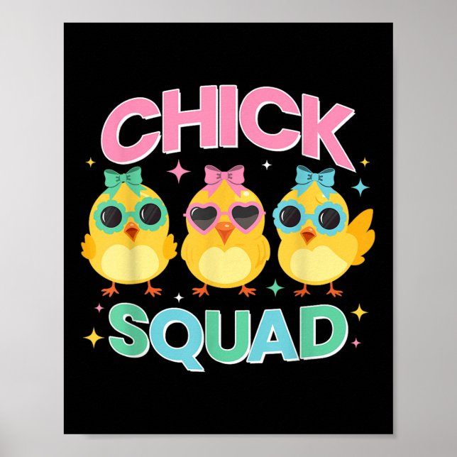 Cick Squad Funny Osterchester Chicks für Kinder Mä Poster (Vorne)