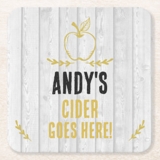 Cider Drinker Weathered Wood Effect Beer Mat Rechteckiger Pappuntersetzer