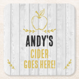Cider-Trinker verwitterter Holzeffekt Bierdeckel Rechteckiger Pappuntersetzer