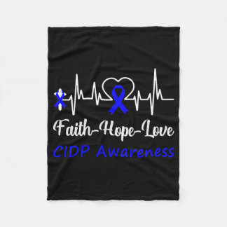 Cidp Awareness Heartbeat Christlicher Cross Faith Fleecedecke