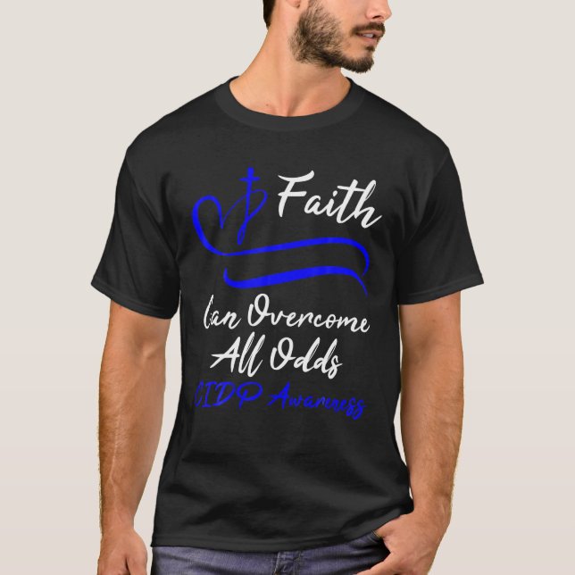 CIDP Awareness Support Blue Ribbon CIDP Christlich T-Shirt (Vorderseite)