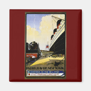 Cie Gie Transatlantique Vintage-Werbeanzeige Magnet