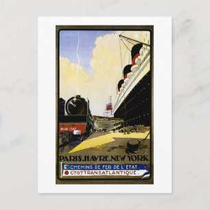 Cie Gie Transatlantique Vintage-Werbeanzeige Postkarte