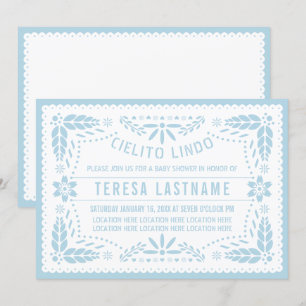 Cieliro Lindo Baby Blue Mexican Baby Boy Dusche Einladung