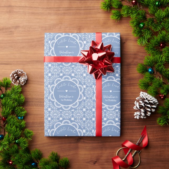 Cielito Lindo 1. Geburtstag Blau Geschenkpapier (Feiertagsgeschenk)