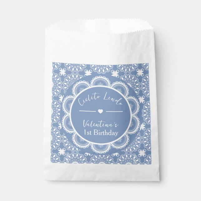 Cielito Lindo 1. Geburtstag Blau Geschenktütchen (Vorderseite)