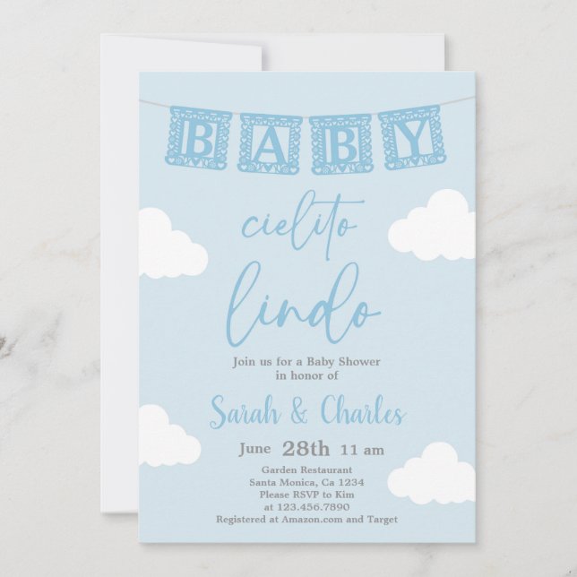 Cielito Lindo Baby Shower Boy Einladung (Vorderseite)
