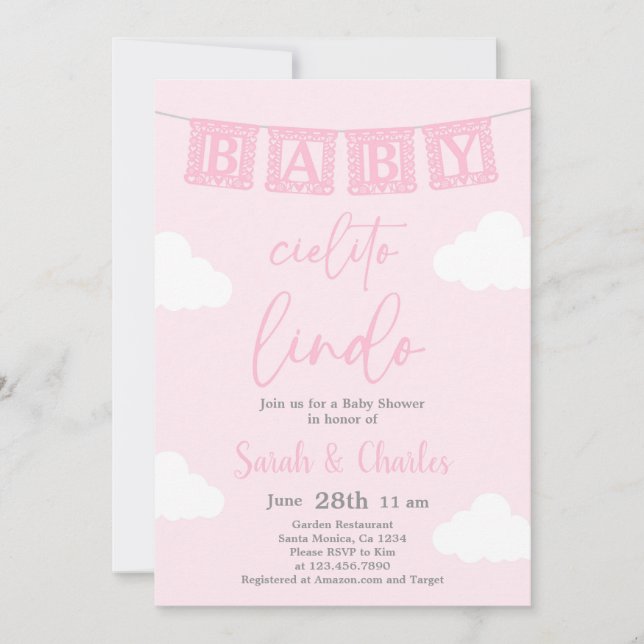 Cielito Lindo Baby Shower Girl Einladung (Vorderseite)