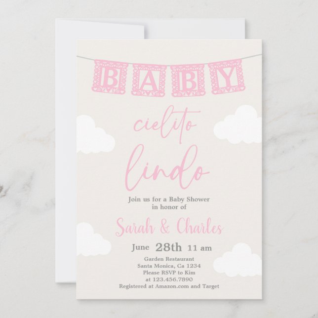 Cielito Lindo Baby Shower Girl Einladung (Vorderseite)