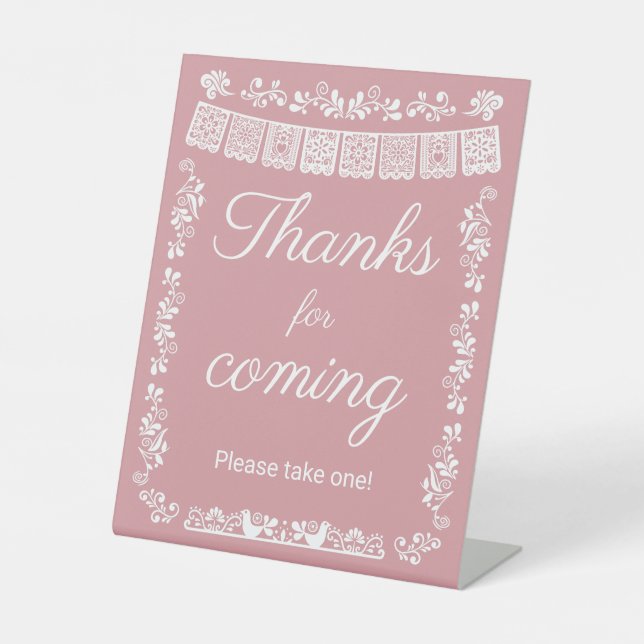 Cielito Lindo Baby Shower Thanks for coming Sockelschild (Vorderseite)