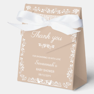 Cielito Lindo Beige Geschenkbox für Baby-Party Fav Geschenkschachtel