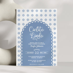 Cielito Lindo Blaue Bogen Talavera Babyparty Einladung