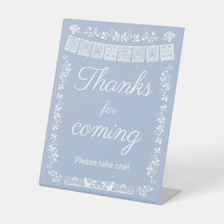 Cielito Lindo Blaues Babyshower Danke fürs Kommen Sockelschild
