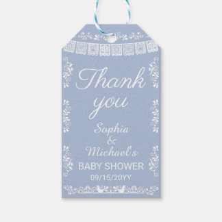 Cielito Lindo Blaues Papel Picado Babyshower Geschenkanhänger