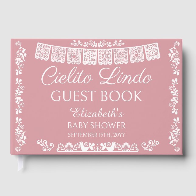 Cielito Lindo Blush Pink Baby Shower Gästebuch (Vorderseite)