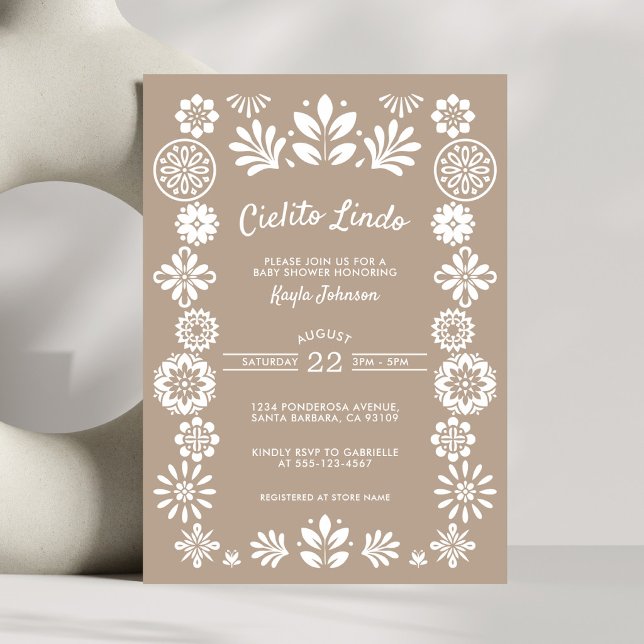 Cielito Lindo Boho Beige geschlechtsneutral Einladung (Von Creator hochgeladen)