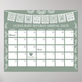 Cielito Lindo Guess the due Date calendar Poster