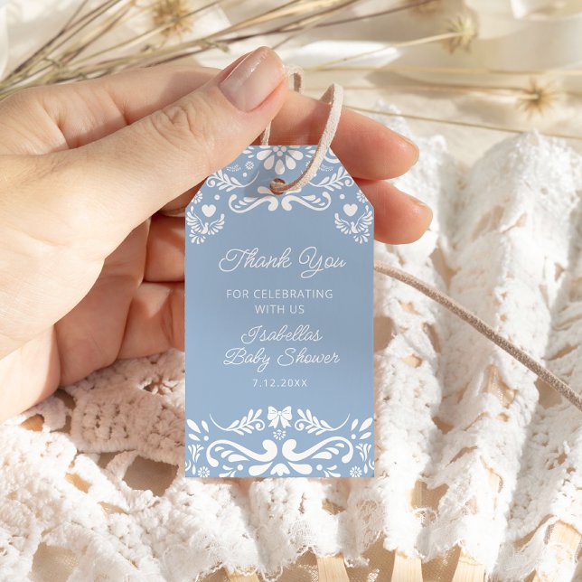 Cielito Lindo Mexican Blue Baby Dusche Vielen Dank Geschenkanhänger (Von Creator hochgeladen)