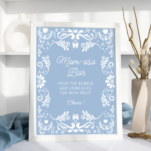 Cielito Lindo Mexican Blue Baby Shower Mama-osa Ba Poster
