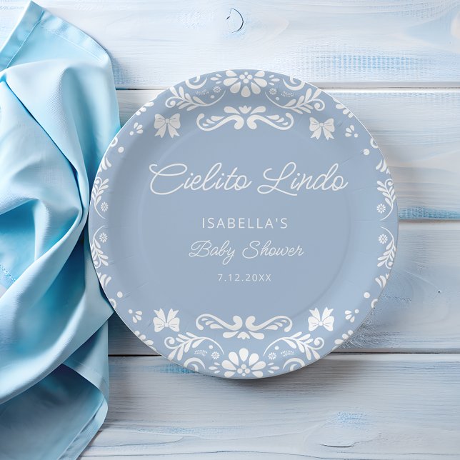Cielito Lindo Mexican Blue Baby Shower Pappteller (Von Creator hochgeladen)