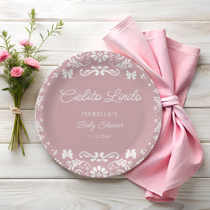 Cielito Lindo Mexican Girl Baby Shower Pappteller