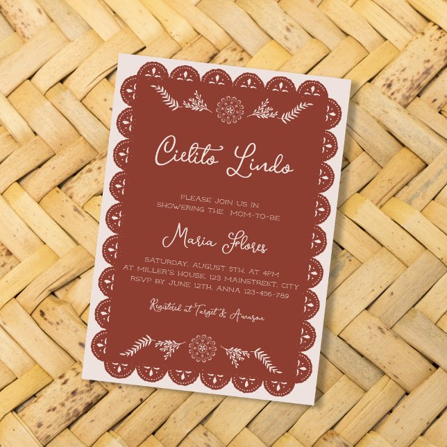 Cielito Lindo Mexican Papel Picado Baby Dusche Einladung (Von Creator hochgeladen)