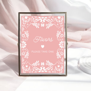 Cielito Lindo Mexican Pink Baby Shower Favoriten Poster