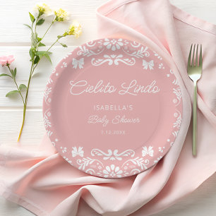 Cielito Lindo Mexican Pink Baby Shower Pappteller