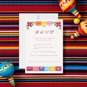 Cielito Lindo Mexikanisches Papier-Blumen-Papel Pi RSVP Karte