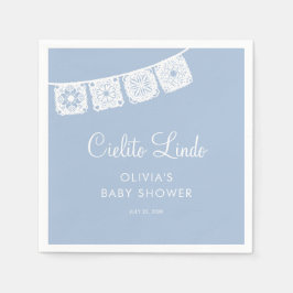 Cielito Lindo Papel Picado Blue Baby Dusche Serviette