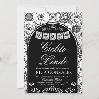 Cielito Lindo Papel Picado Boy Baby Shower auf Deu Einladung