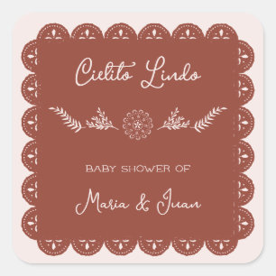 Cielito Lindo Papel Picado Mexican Baby Shower Quadratischer Aufkleber