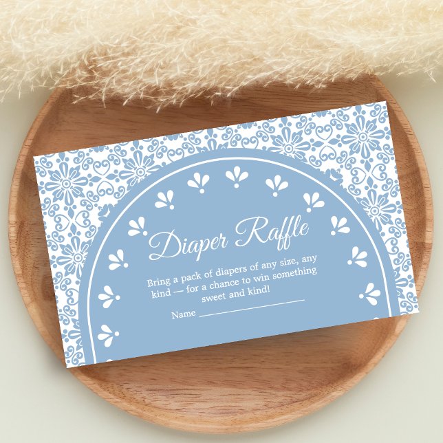 Cielito Lindo Papel Picado Shower Diaper Raffle Begleitkarte (Blue Cielito Lindo Papel Picado Baby Shower Diaper Raffle)