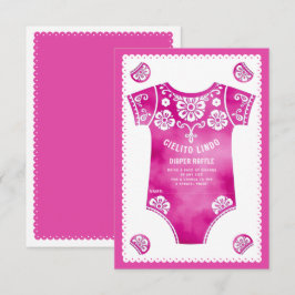 Cielito Lindo Pink Girl Dusche Windeln Raffel Begleitkarte