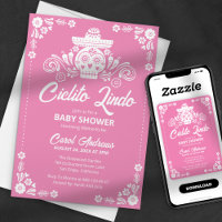 Cielito Lindo Pink Sugar Skull Mexican Baby Shower