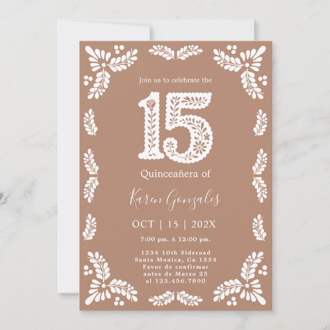 Cielito Lindo Quinceanera Einladung (Vorderseite)
