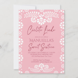 Cielito lindo rosa mexikanische Sweet 16 Geburtsta Einladung