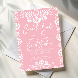 Cielito lindo rosa mexikanische Sweet 16 Geburtsta Einladung