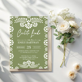 Cielito lindo Salbeigrün Mexikanische Babydusche Einladung