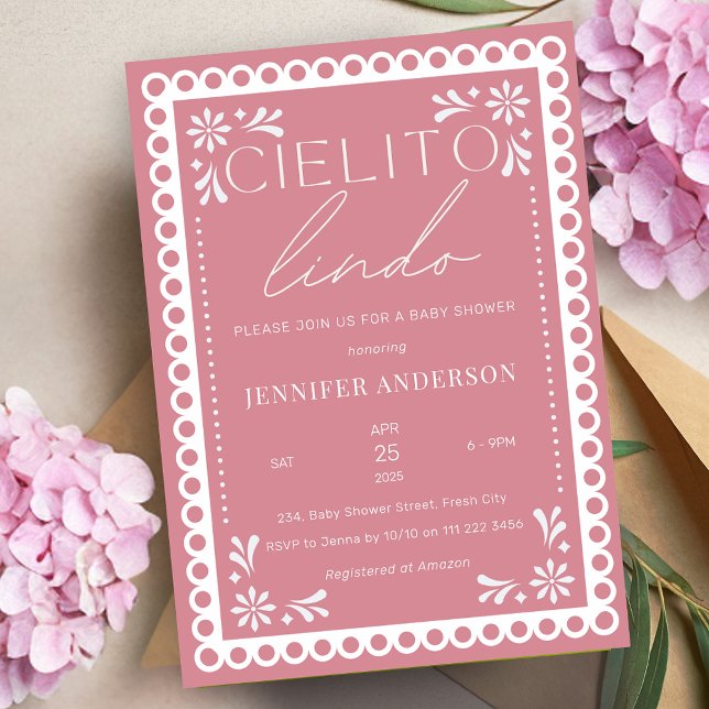 Cielito Lindo Talavera Mexican Baby Shower Einladung (Cielito Lindo Talavera Mexican Baby Shower Invitation)
