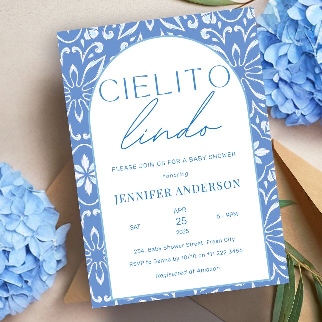 Cielito Lindo Talavera Mexican Baby Shower Einladung (Cielito Lindo  Talavera Mexican Baby Shower Invitation)
